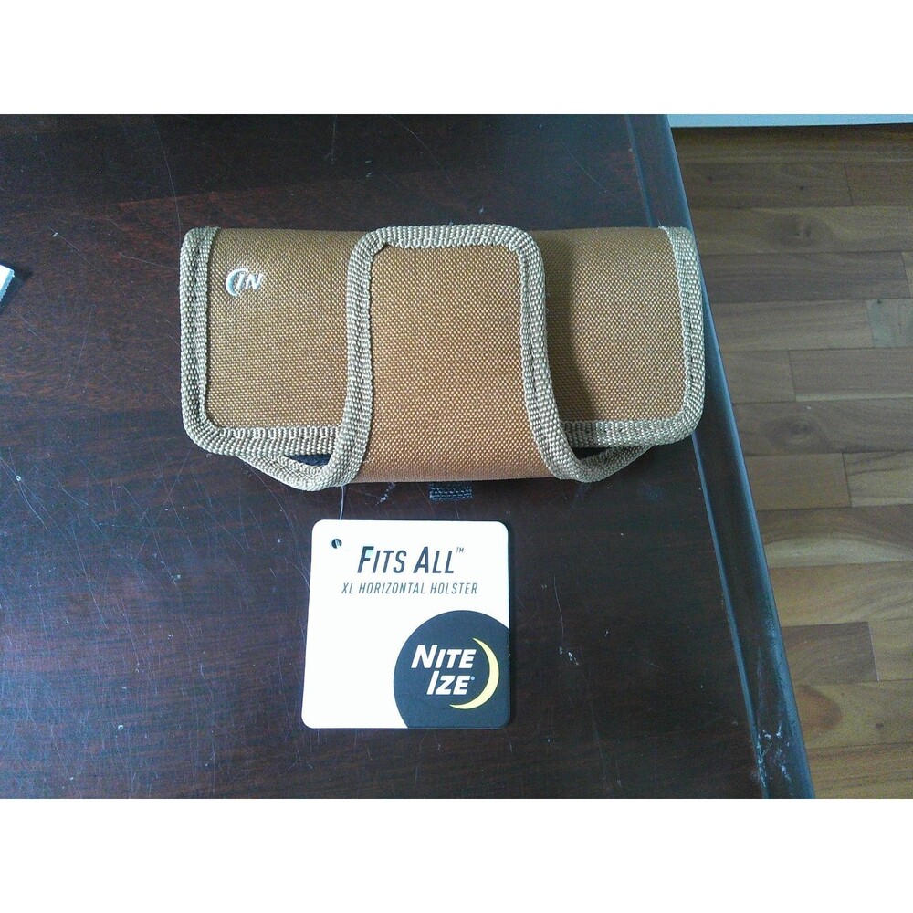 Nite Ize Universal Hardshell XL Holster Case Rugged Pouch w/Belt Clip - Brown